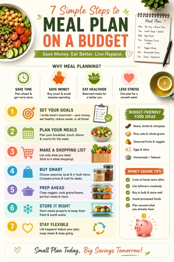 Meal planning on a budget with simple weekly family meal ideas and money-saving tips