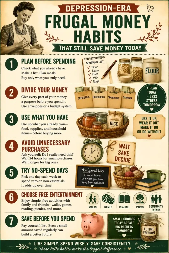 Depression-era frugal money habits for saving and managing household expenses