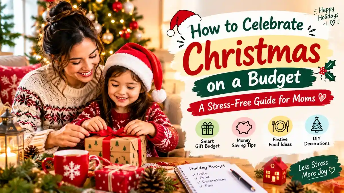 How to celebrate Christmas on a budget with simple holiday budgeting, gift planning, savings tips, and stress-free ideas for moms